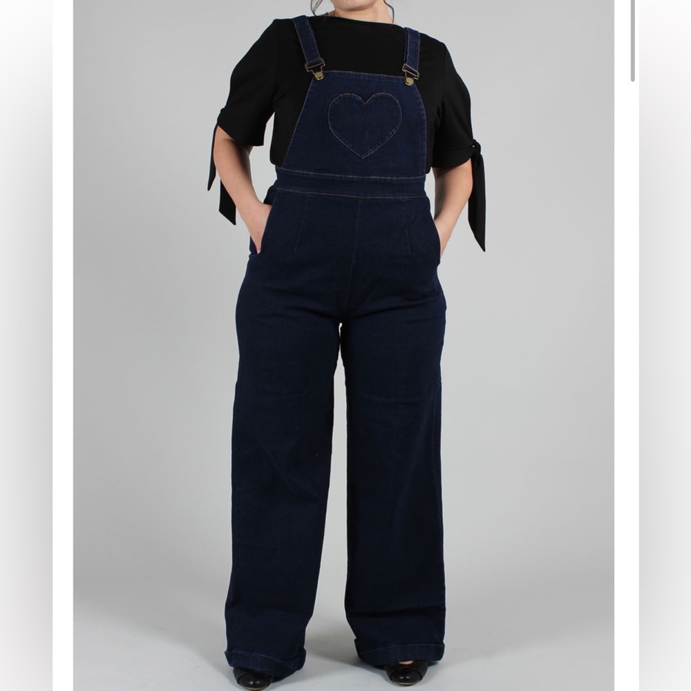 Voodoo Vixen Heart Pocket Overall Jumpsuit